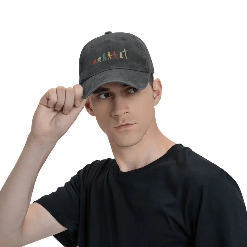 Cotton Jesus Evolution Of Faith Fun Baseball Cap