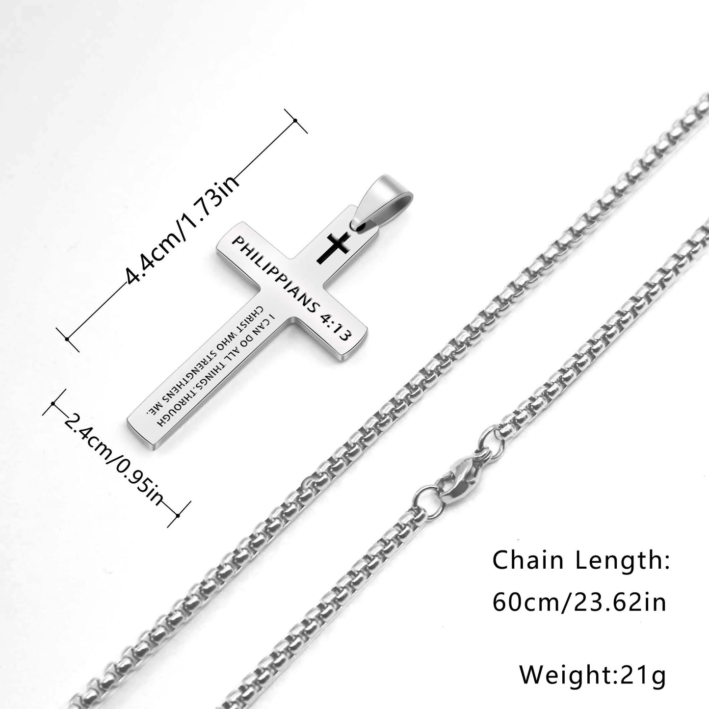 Stainless Steel Bible Verse Necklace